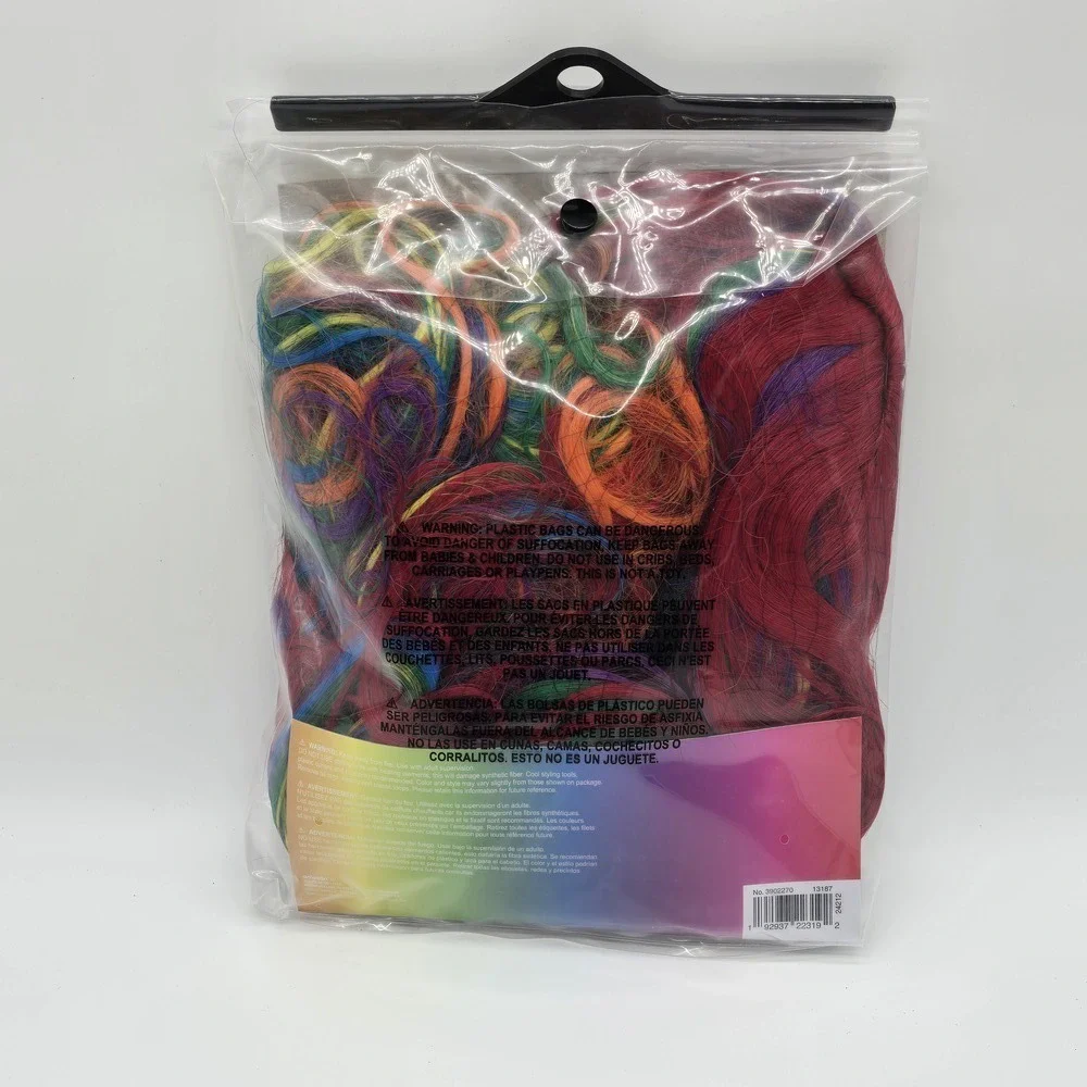 Long Rainbow Wig Wavy Multicolor Cosplay Costume Pride Festival NWT